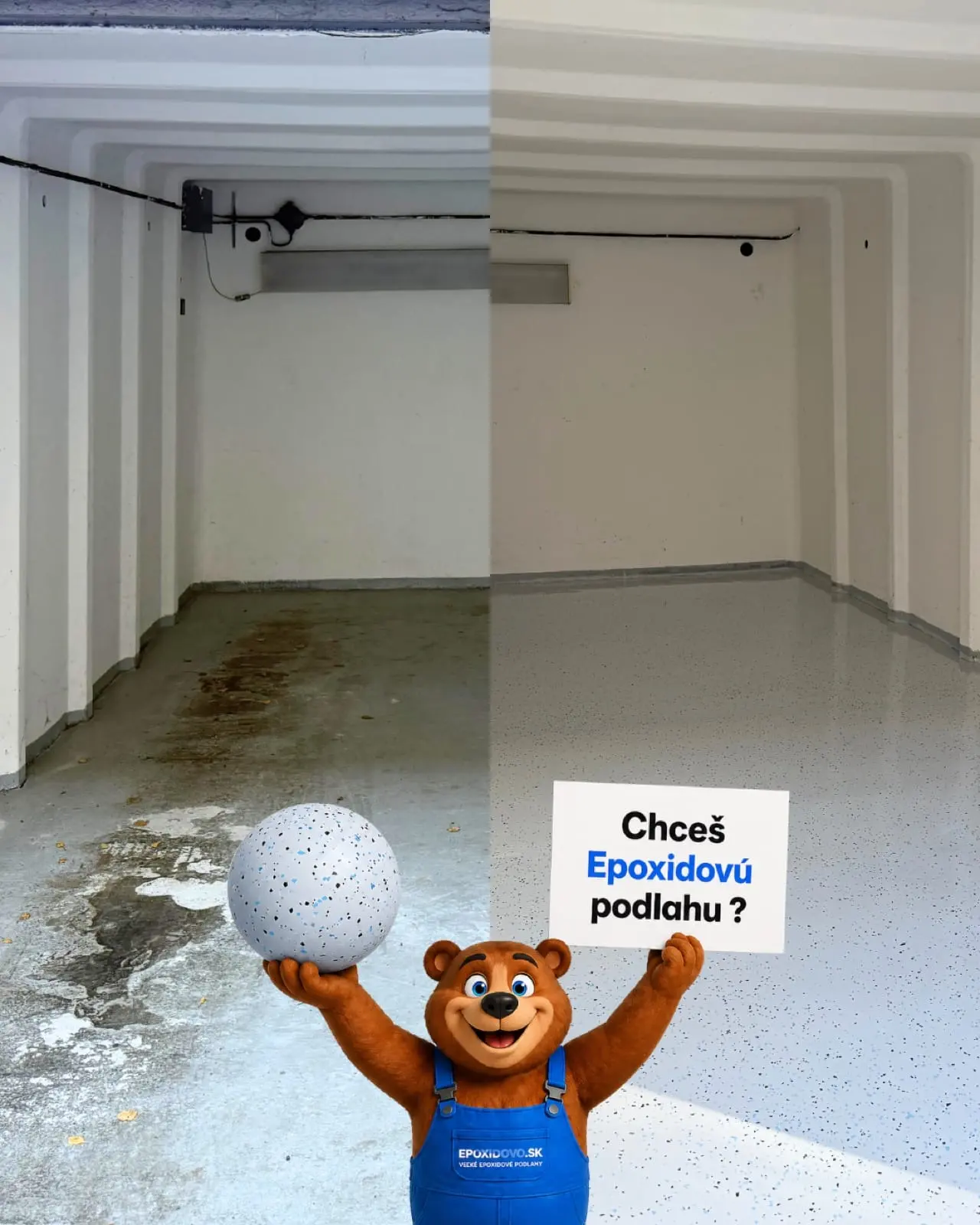 Chipsová podlaha v garáži